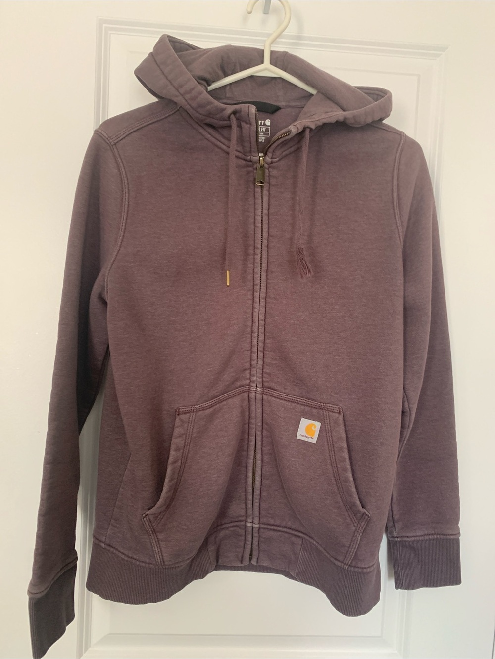 Carhartt Mauve Brown Full-Zip Hooded Sweatshirt